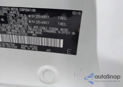 2018 Toyota Rav4 Le из США, поврежденный, VIN JTMBFREV6JJ210226